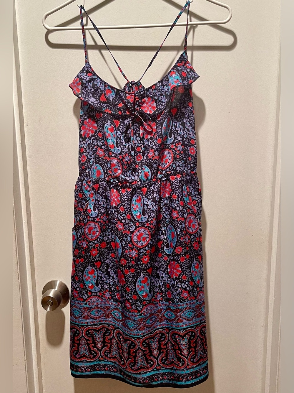 American Eagle Outfitters BoHo Paisley Sleeveless Midi Dress M